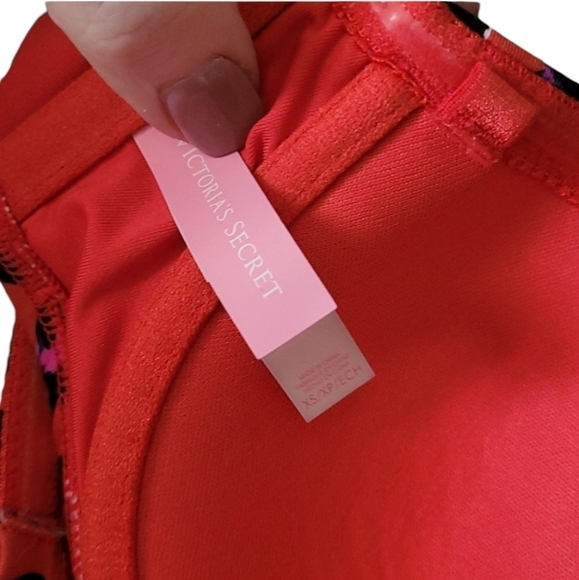 Victoria's Secret Bandeau bikini top red animal print sz xs SW29 - Picture 3 of 3